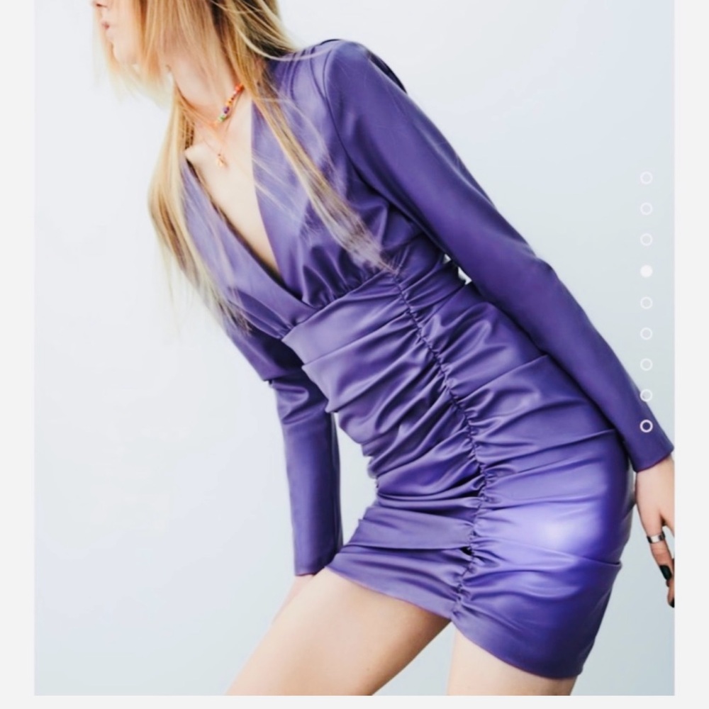 Zara Purple Long Sleeve Dress Petite